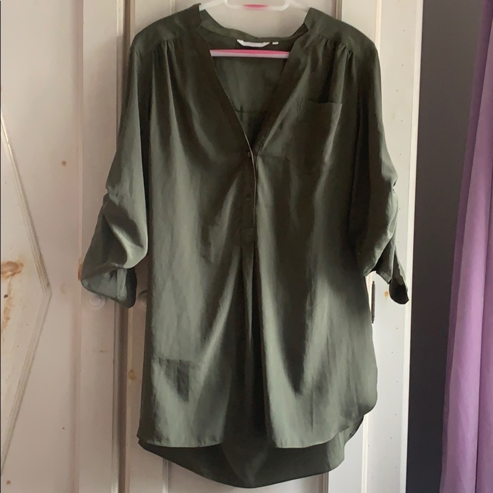 Dark hunter green ZOA silk blouse